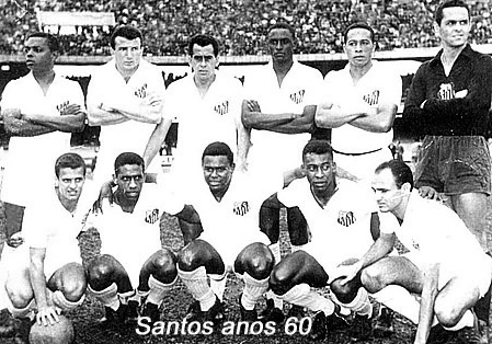 Em pé: Lima, Ismael, Zito, Haroldo, Modesto e Gylmar. Agachados: Peixinho, Mengálvio, Coutinho, Pelé e Pepe.