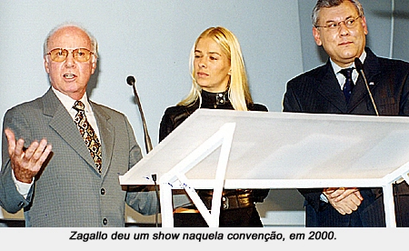 Zagallo, Adriane Galisteu e Milton Neves, em 2000