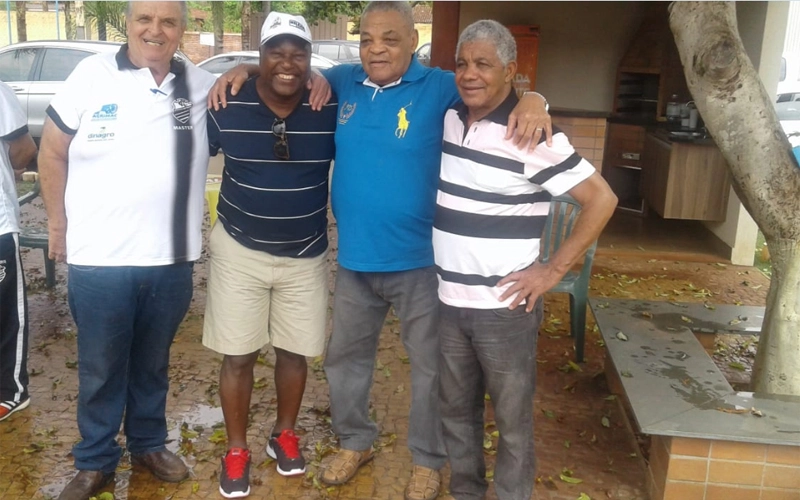 Encontro de amigos em 2018 em Ribeirão Preto. Tomires, Edu Américo, Píter e Ferreira