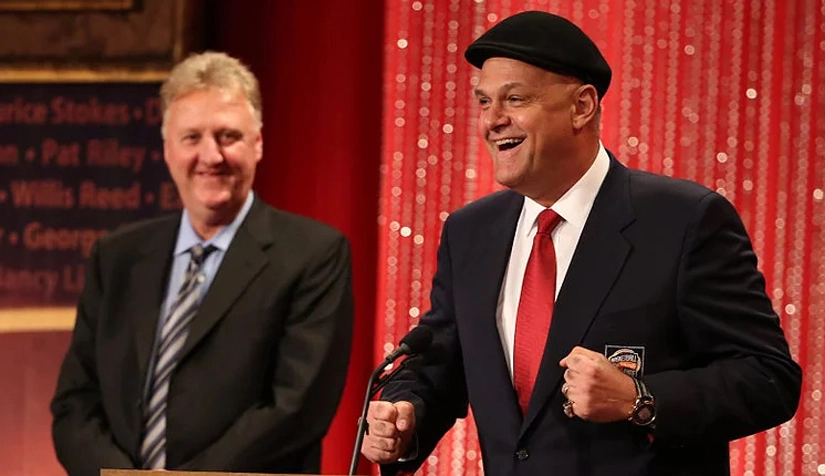 Larry Bird e Oscar em 2013. Foto: Divulga&ccedil;&atilde;o