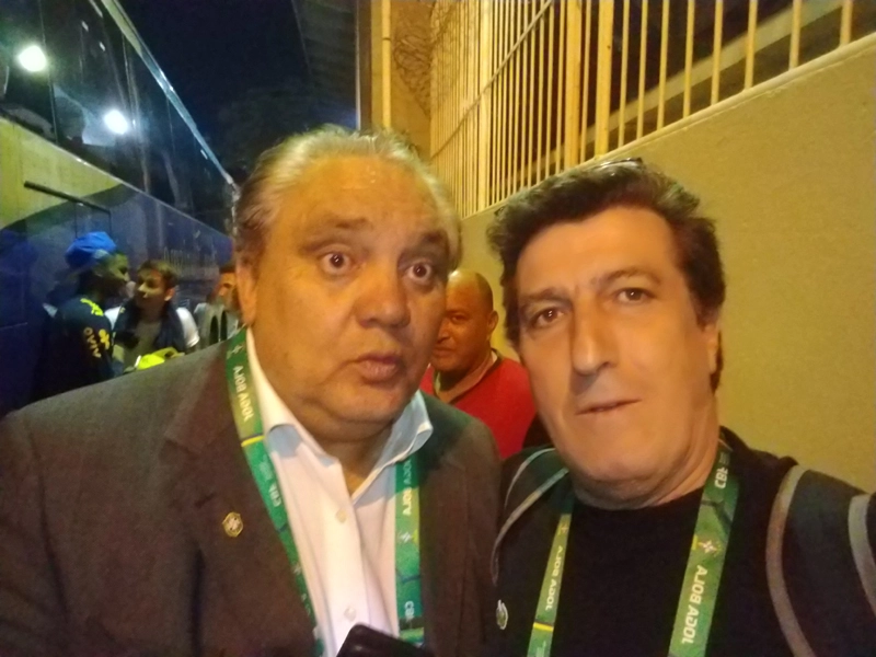 Branco e Carlos Alberto Spina (ex-Matsubara) em setembro de 2019 no Pacaembu. Foto: arquivo pessoal de Carlos Alberto Spina