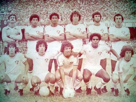 Um Flu do final dos anos 70 e começo dos 80. Em pé: Paulo Goulart, Edevaldo, Ademilton, Edinho, Carlinhos e Rubens Galaxie. Agachados: Robertinho, Cléber, Parraro, Pintinho e Zezé