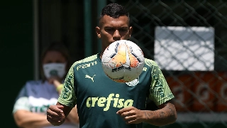 Gabriel Veron deve ser titular diante do River na Argentina. Foto: Cesar Greco
