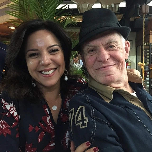 A jornalista Luciana Liviero e Silvio Luiz, em foto de 2015