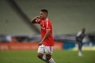 Caio Vidal se emocionou com o gol marcado diante do Ceará. Foto: Ricardo Duarte/Inter