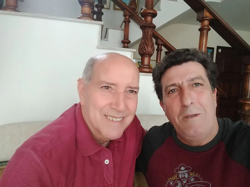 Gérson e Carlos Alberto Spina (ex-Matsubara) em outubro de 2019. Foto: arquio pessoal de Carlos Alberto Spina