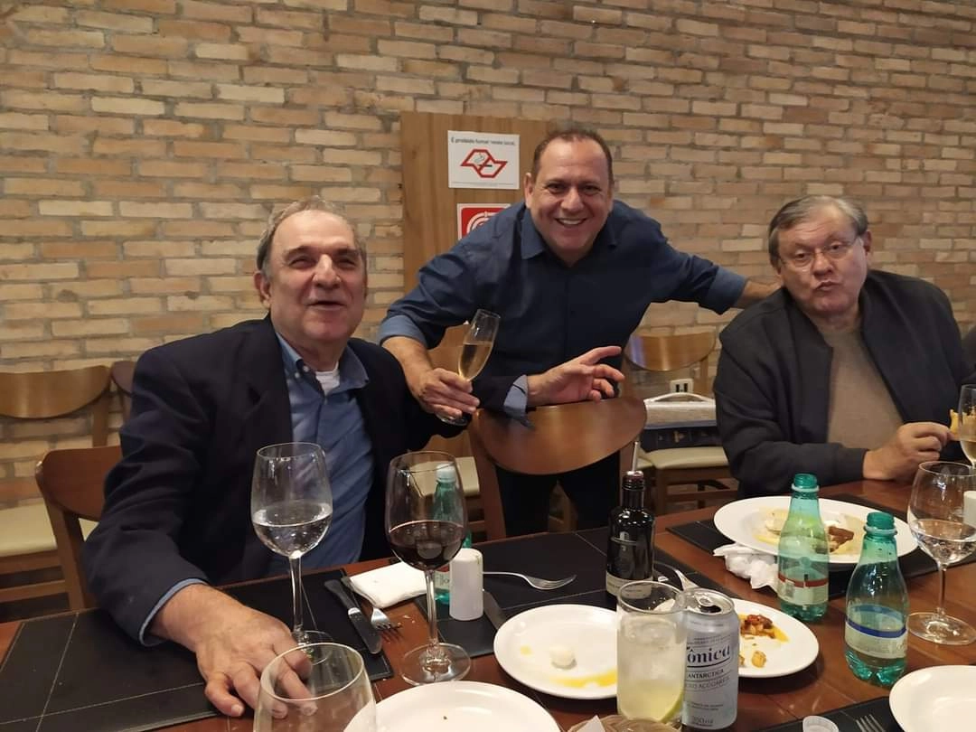 Osmar Santos, Ratão do Vinho e Milton Neves em janeiro de 2022