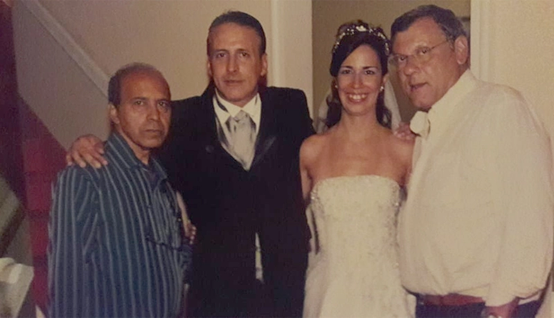 Casamento de João Antonio de Carvalho (o segundo) e Alessandra, em 27 de janeiro de 2006. O primeiro é Roberto Oliveira e o quarto Milton Neves.
