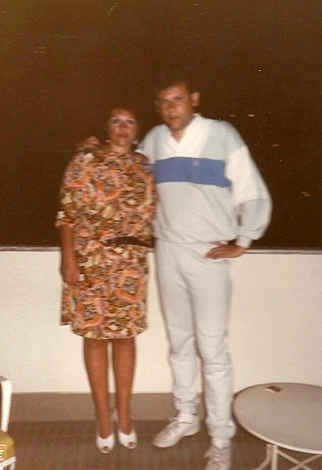 Lenice e Milton no Caracas Hilton, na Venezuela, em 1987, durante as Macabíadas