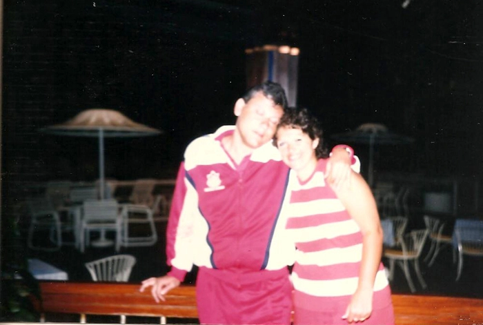 Milton e Lenice no Caracas Hilton, na Venezuela, em 1987, durante as Macabíadas