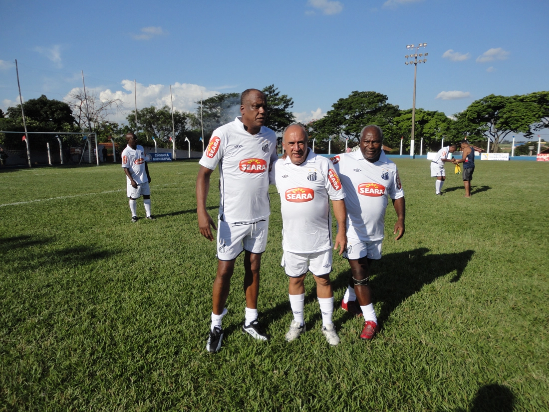 Veteranos do Santos, com Serginho Chulapa, Ferreira Neves e Edu.