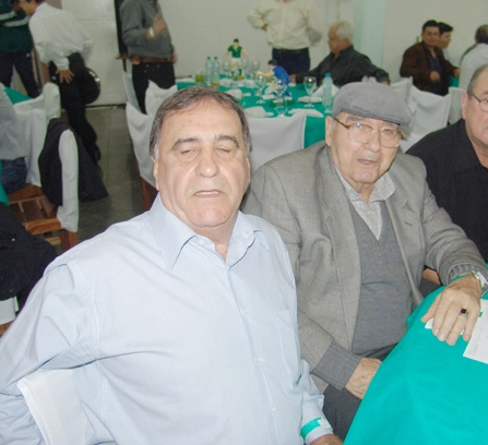 Bentivegna e Mário Travaglini, em 1º de outubro de 2010, durante a festa de ex-jogadores do Palmeiras, no Palestra Itália. Foto: Marcos Júnior/Portal TT