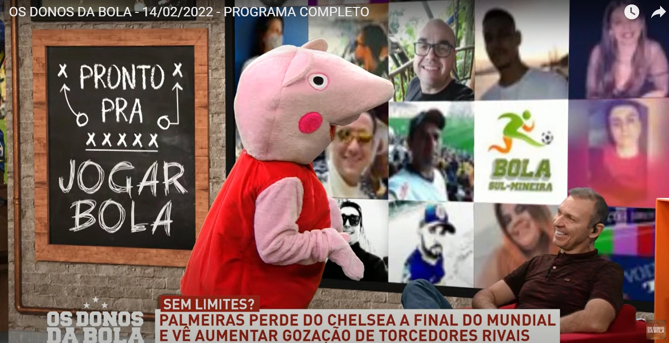 Neto, vestido de Peppa Pig no programa 