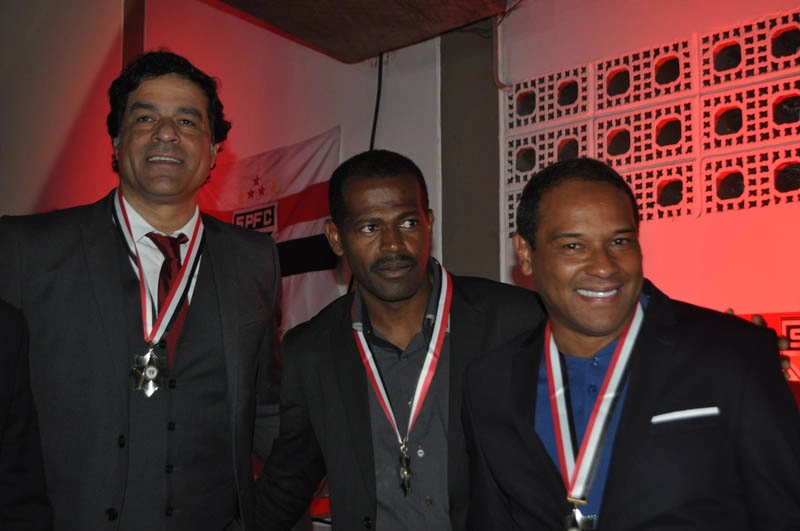 Raí, Vitor e Muller em 7 de agosto de 2018 no Morumbi, noite de inauguração do `Caminho dos Ídolos´ do São Paulo Futebol Clube. Foto: Marcos Júnior Micheletti/Portal TT