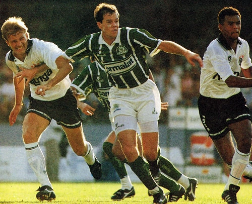 Final do Paulistão de 1993 entre Corinthians e Palmeiras: Henrique, Antônio Carlos e Moacir. A foto é da Revista Placar.