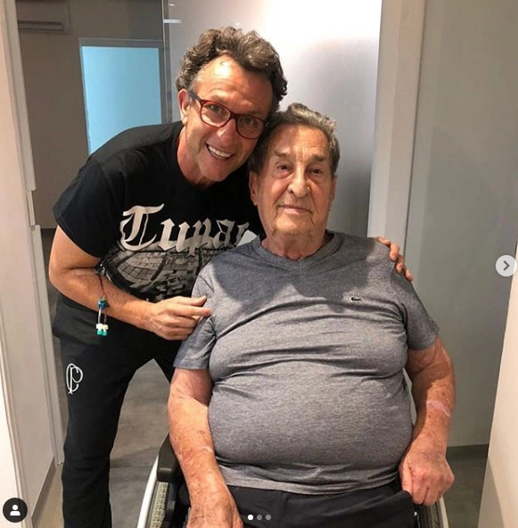 Neto e Milton da Silva (pai de Ayrton Senna) em 12 de dezembro de 2019. Foto: arquivo pessoal de Neto