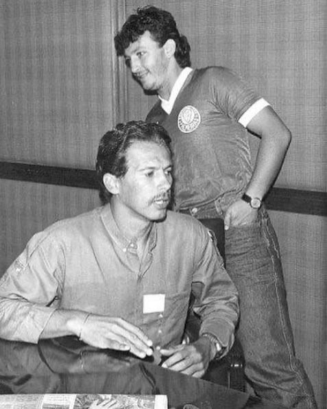 Em 1988, Emerson Leão (então técnico do Palmeiras), no dia da apresentação de Neto pelo Alviverde. Foto: arquivo pessoal de Neto