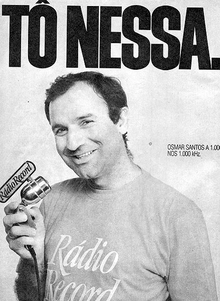 Osmar Santos estampou propaganda da Rádio Record na Revista Placar em 1988