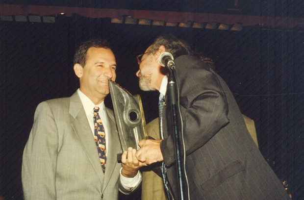 Osmar Santos e Edson Stamachia. Foto: Acervo ACEESP