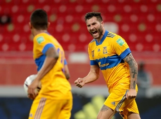 Gignac marcou o gol do time mexicano. Foto: Divulgação/Tigres