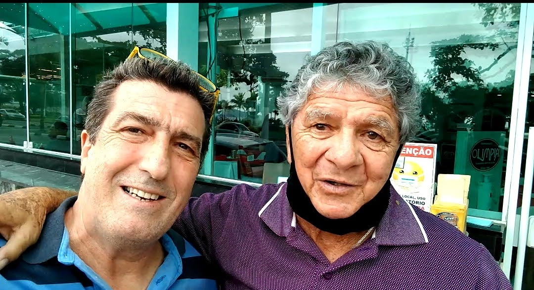 Carlos Alberto Spina e Manoel Maria em janeiro de 2022, em Santos. Foto: arquivo pessoal de Carlos Alberto Spina