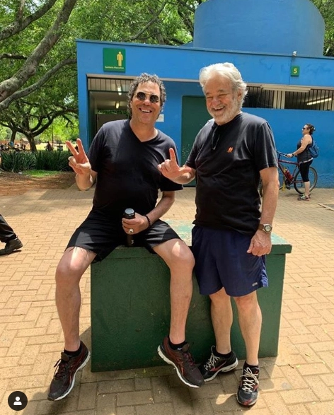 Amigos de longa data, Casagrande e Adilson Monteiro Alves se encontraram no Parque do Ibirapuera, em 29 de dezembro de 2019. Foto: arquivo pessoal de Casagrande