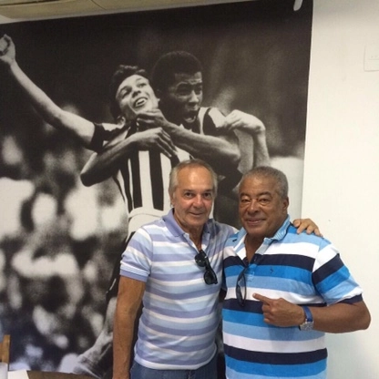Roberto Miranda e Jairzinho, em mar&ccedil;o de 2016. Foto: reprodu&ccedil;&atilde;o