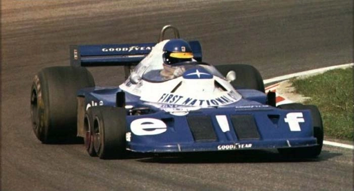 Em 1977, com a Tyrrell P34 de seis rodas. Peterson subiu uma única vez ao pódio, no GP da Bélgica, em Zolder. Foto: Divulgação