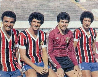 Da esquerda para a direita: Ramón, Isidoro, Birigui e Édson, em foto da revista Placar. 