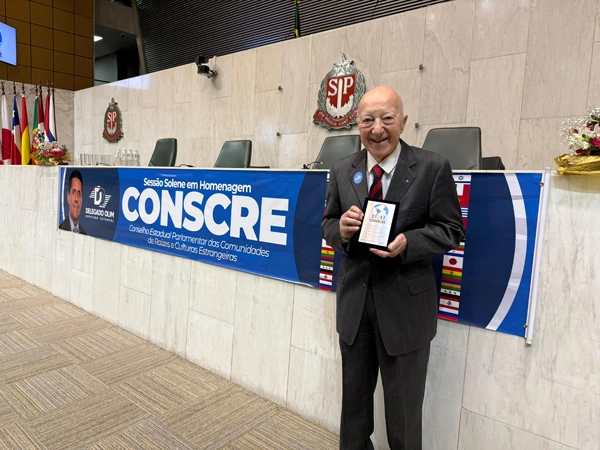 Em 13 de outubro de 2025, dia em que completou 93 anos de idade e tamb&eacute;m foi homenageado na Assembleia Legislativa de S&atilde;o Paulo. Foto: Gabriella Carsughi