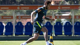 Neymar, durante treino da seleção brasileira antes da Copa América. Foto: Lucas Figueiredo/CBF/Via UOL
