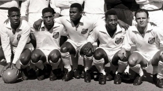 Dorval, Mengálvio, Coutinho, Pelé e Pepe, a linha ofensiva do Peixe. Foto: Divulgação