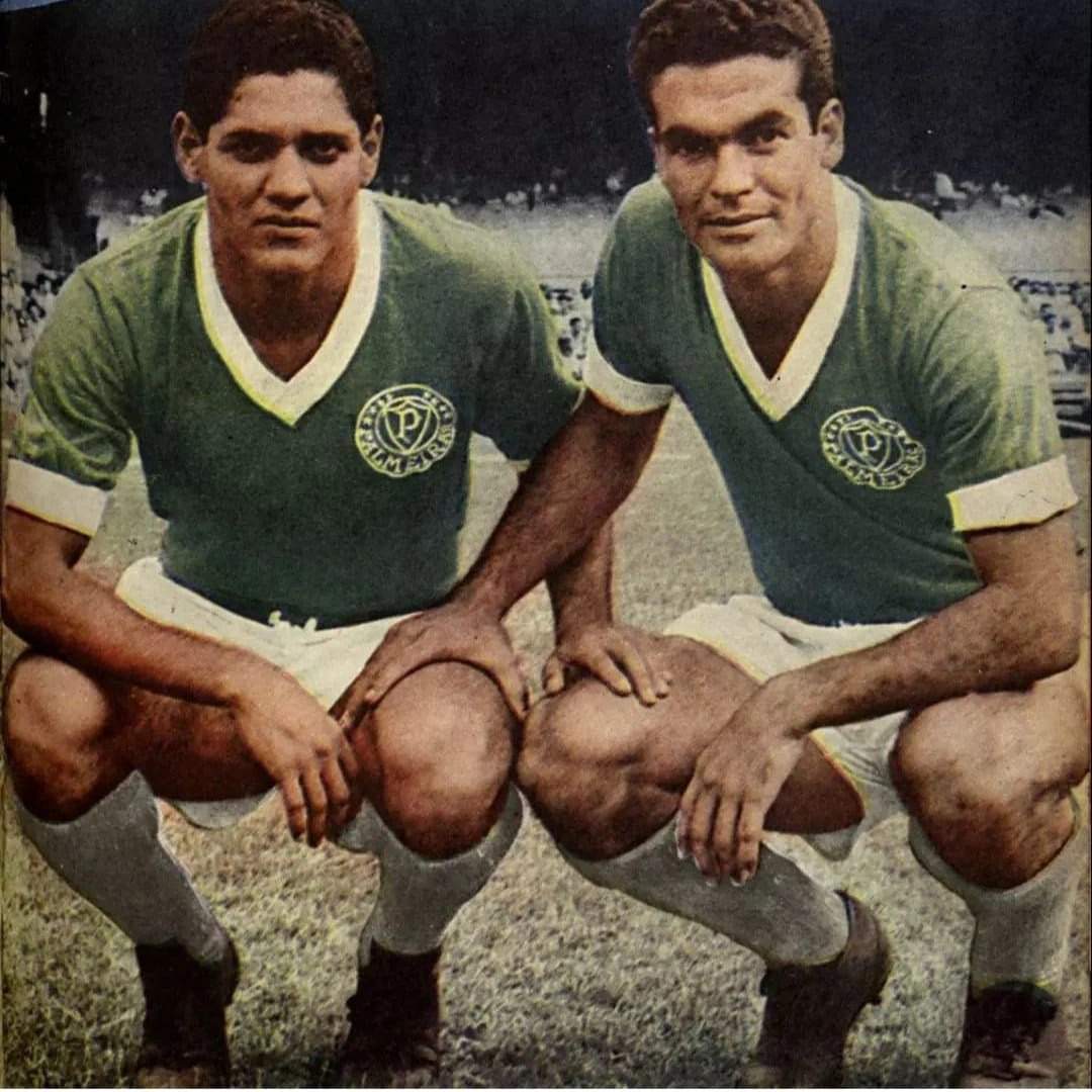 Gildo e Rinaldo pelo Palmeiras na década de 1960