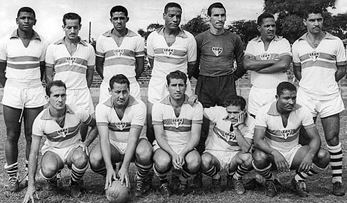 Tupã FC, 1955. Em pé: Conceição, Dias, Moacir, Domingos da Guia, Sorocaba, Marinho e Nelson. Agachados: Moscatel, Paraguaio, Severo, Mendonça e Calixto