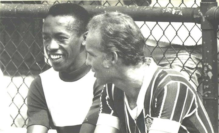 Ivair e Zagallo conversam durante um treino do Flu, no início dos anos 70