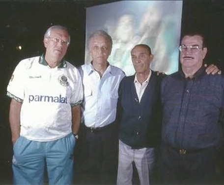 Joelmir Beting, Ademir da Guia, Waldemar Fiúme e Oberdan Cattani. Foto: reprodução