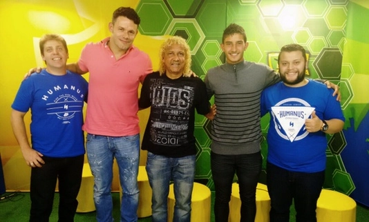 Biro-Biro e amigos, participando do programa `Bola Redonda
