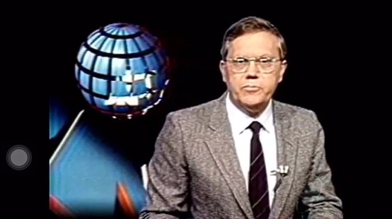 Joelmir apresentando o famoso Jornal Nacional, da Rede Globo, na década de 1990. Foto: reprodução