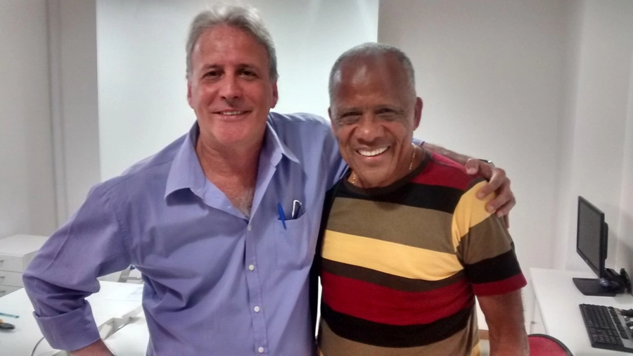 João Antonio de Carvalho e Dadá Maravilha, na Fox Sports, em 2015