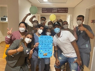 Ex-atacante do São Paulo festejou a vitória sobre o coronavírus. Foto: Rubens Chiri / saopaulofc.net