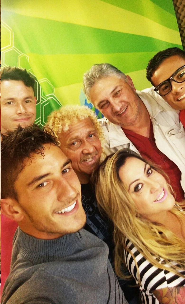 Biro-Biro e amigos, participando do programa `Bola Redonda