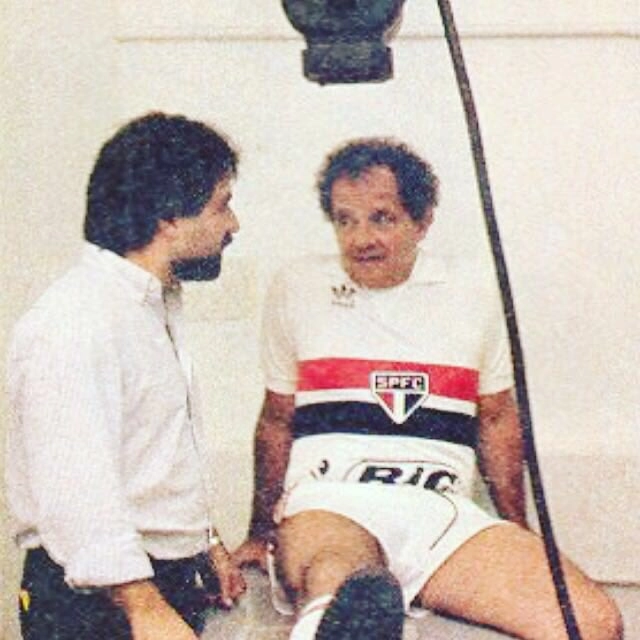Marco Aurélio Cunha e o saudoso jornalista Goulart de Andrade no final dos anos 80
