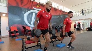 Gabigol e Arrascaeta são representantes da "Era ostentação" do Flamengo. Foto: Alexandre Vidal / Flamengo.com.br