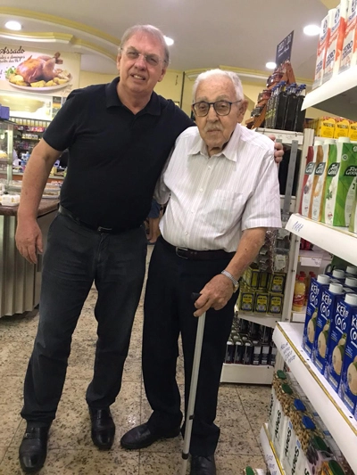 Osmar Stábile e Cabeção em abril de 2019. Foto: arquivo pessoal de Osmar Stábile