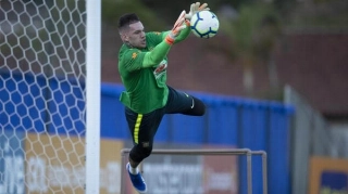 Ederson, em treino da sele&ccedil;&atilde;o brasileira antes da Copa Am&eacute;rica. Foto: Lucas Figueiredo/CBF/Via UOL