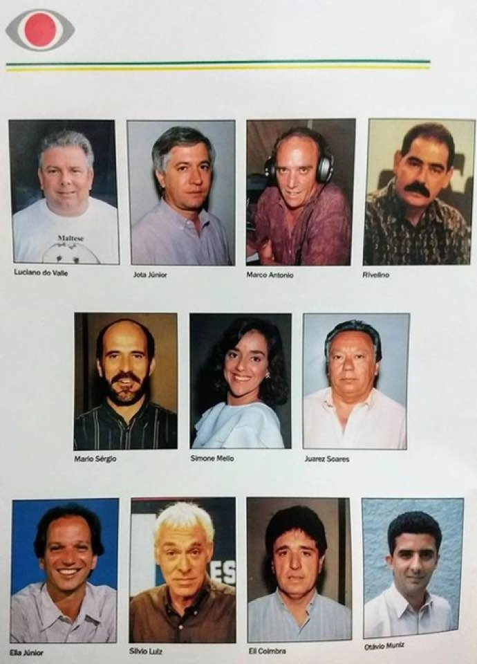 Equipe do Show do Esporte da Rede Bandeirantes na d&eacute;cada de 1980