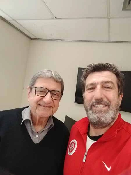 Em maio de 2022, S&eacute;rgio Barbalho e Carlos Alberto Spina (ex-Matsubara) no centro de S&atilde;o Paulo. Foto: arquivo pessoal de Carlos Alberto Spina