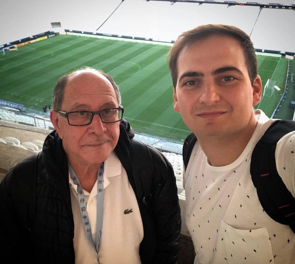 José Silvério e João Paulo Cappellanes na Arena Corinthians, em 2018. Foto: arquivo pessoal de João Paulo Capellanes