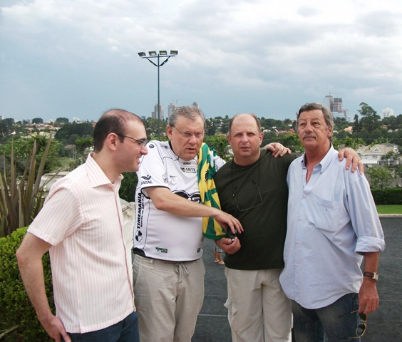Túlio Nassif, Milton Neves, Nivaldo de Cilo e Luíz Carlos Galter. Foto enviada por Aristeu Kodama