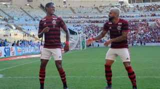 Bruno Henrique e Gabigol chegaram ao Flamengo no começo do ano. Foto: Alexandre Vidal / Flamengo